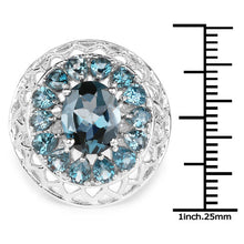 Load image into Gallery viewer, 5.98 Carat Genuine London Blue Topaz .925 Sterling Silver Ring