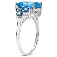 Load image into Gallery viewer, 4.72 Carat Genuine Swiss Blue Topaz & London Blue Topaz .925 Sterling Silver Ring