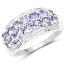 Load image into Gallery viewer, 1.44 Carat Genuine Tanzanite & White Topaz .925 Sterling Silver Ring