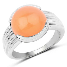 将图片加载到图库查看器,6.00 Carat Genuine Peach Moonstone .925 Sterling Silver Ring
