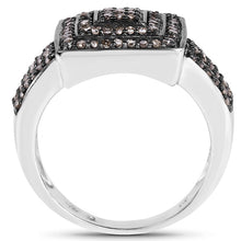 Load image into Gallery viewer, 0.42 Carat Genuine Champagne Diamond .925 Sterling Silver Ring