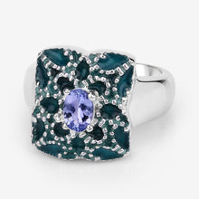 Load image into Gallery viewer, 0.44 Carat Genuine Tanzanite .925 Sterling Silver Ring