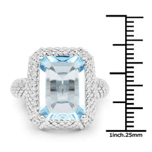 Load image into Gallery viewer, 9.25 Carat Genuine Blue Topaz .925 Sterling Silver Ring