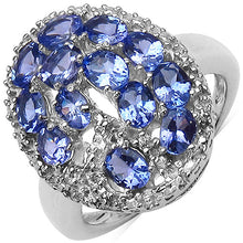 Load image into Gallery viewer, 2.29 Carat Genuine Tanzanite & White Topaz .925 Sterling Silver Ring