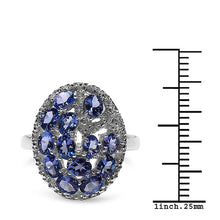 Load image into Gallery viewer, 2.29 Carat Genuine Tanzanite & White Topaz .925 Sterling Silver Ring
