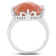 Load image into Gallery viewer, 12.75 Carat Genuine Peach Moonstone .925 Sterling Silver Ring