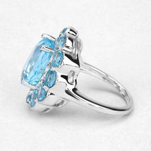 Load image into Gallery viewer, 8.77 Carat Genuine Swiss Blue Topaz .925 Sterling Silver Ring