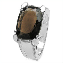 Load image into Gallery viewer, 5.48 Carat Genuine Smoky Quartz .925 Sterling Silver Ring