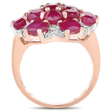 Load image into Gallery viewer, 14K Rose Gold Plated 4.52 Carat Genuine Glass Filled Ruby .925 Sterling Silver Ring