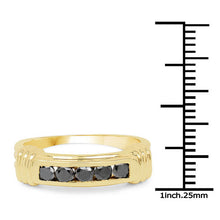 Load image into Gallery viewer, 0.50 Carat Genuine Black Diamond .925 Sterling Silver Ring
