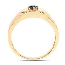 Load image into Gallery viewer, 14K Yellow Gold Plated 0.20 Carat Genuine Blue Diamond .925 Sterling Silver Ring