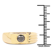 Load image into Gallery viewer, 14K Yellow Gold Plated 0.25 Carat Genuine Black Diamond .925 Sterling Silver Ring
