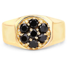 Load image into Gallery viewer, 0.91 Carat Genuine Black Diamond .925 Sterling Silver Ring