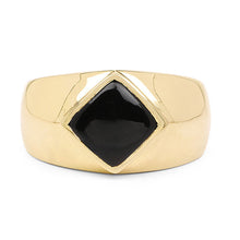 Load image into Gallery viewer, 14K Yellow Gold Plated 2.00 Carat Genuine Black Onyx .925 Sterling Silver Ring
