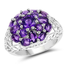 Load image into Gallery viewer, 3.29 Carat Genuine Amethyst .925 Sterling Silver Ring