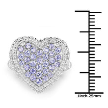 将图片加载到图库查看器,1.81 Carat Genuine Tanzanite and White Topaz .925 Sterling Silver Ring