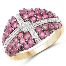 Load image into Gallery viewer, 14K Yellow Gold Plated 1.70 Carat Genuine Ruby .925 Sterling Silver Ring