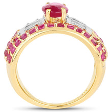 Load image into Gallery viewer, 4.23 Carat Glass Filled Ruby and White Topaz .925 Sterling Silver Ring