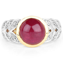 Load image into Gallery viewer, 5.11 Carat Glass Filled Ruby and White Topaz .925 Sterling Silver Ring