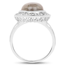 Load image into Gallery viewer, 5.43 Carat Genuine Labradorite and White Topaz .925 Sterling Silver Ring