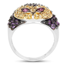 Load image into Gallery viewer, 2.01 Carat Genuine Rhodolite and Amethyst .925 Sterling Silver Ring