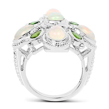 Load image into Gallery viewer, 2.97 Carat Genuine Ethiopian Opal And Chrome Diopside .925 Sterling Silver Ring
