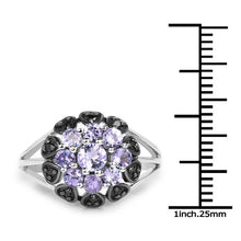将图片加载到图库查看器,1.18 Carat Genuine Tanzanite and Black Spinel .925 Sterling Silver Ring