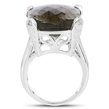 Load image into Gallery viewer, 17.17 Carat Genuine Labradorite and White Topaz .925 Sterling Silver Ring