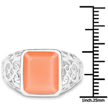 Load image into Gallery viewer, 5.75 Carat Genuine Peach Moonstone .925 Sterling Silver Ring