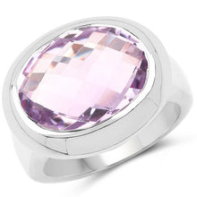 Load image into Gallery viewer, 8.00 Carat Genuine Pink Amethyst .925 Sterling Silver Ring
