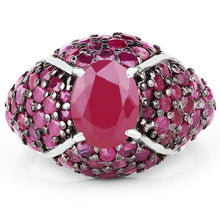 Load image into Gallery viewer, 5.15 Carat Genuine Glass Filled Ruby & Ruby .925 Sterling Silver Ring