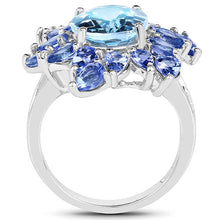Load image into Gallery viewer, 6.52 Carat Genuine Blue Topaz & Tanzanite .925 Sterling Silver Ring