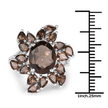 Load image into Gallery viewer, 5.69 Carat Genuine Smoky Quartz .925 Sterling Silver Ring
