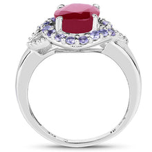 Load image into Gallery viewer, 4.03 Carat Genuine Glass Filled Ruby & Tanzanite .925 Sterling Silver Ring