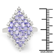 Load image into Gallery viewer, 2.40 Carat Genuine Tanzanite and White Topaz .925 Sterling Silver Ring