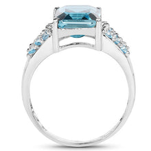 Load image into Gallery viewer, 4.39 Carat Genuine London Blue Topaz and Swiss Blue Topaz .925 Sterling Silver Ring