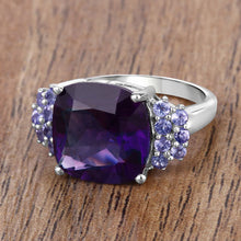 Load image into Gallery viewer, 6.34 Carat Genuine Amethyst and Tanzanite .925 Sterling Silver Ring