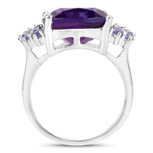 Load image into Gallery viewer, 6.34 Carat Genuine Amethyst and Tanzanite .925 Sterling Silver Ring