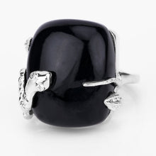 Load image into Gallery viewer, 21.04 Carat Genuine Black Onyx and White Topaz .925 Sterling Silver Ring