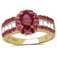 将图片加载到图库查看器,2.89 Carat Glass Filled Ruby, Created Ruby and White Topaz .925 Sterling Silver Ring