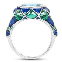 Load image into Gallery viewer, 3.25 Carat Genuine Swiss Blue Topaz .925 Sterling Silver Ring