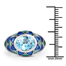Load image into Gallery viewer, 3.25 Carat Genuine Swiss Blue Topaz .925 Sterling Silver Ring