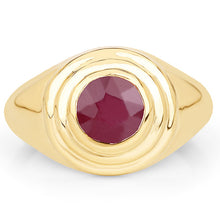 Load image into Gallery viewer, 14K Yellow Gold Plated 1.65 Carat Genuine Glass Filled Ruby .925 Sterling Silver Ring