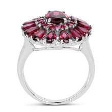 Load image into Gallery viewer, 6.19 Carat Genuine Rhodolite and White Topaz .925 Sterling Silver Ring