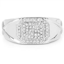 Load image into Gallery viewer, 14K White Gold Plated 0.24 Carat Genuine White Diamond .925 Sterling Silver Ring
