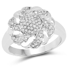 Load image into Gallery viewer, 14K Yellow Gold Plated 0.28 Carat Genuine White Diamond .925 Sterling Silver Ring