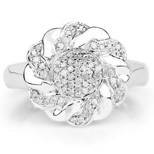 Load image into Gallery viewer, 14K Yellow Gold Plated 0.28 Carat Genuine White Diamond .925 Sterling Silver Ring