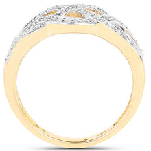 Load image into Gallery viewer, 14K Yellow Gold Plated 0.26 Carat Genuine White Diamond .925 Sterling Silver Ring
