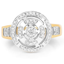 Load image into Gallery viewer, 14K Yellow Gold Plated 0.21 Carat Genuine White Diamond .925 Sterling Silver Ring