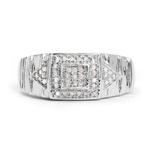 Load image into Gallery viewer, 14K White Gold Plated 0.21 Carat Genuine White Diamond .925 Sterling Silver Ring